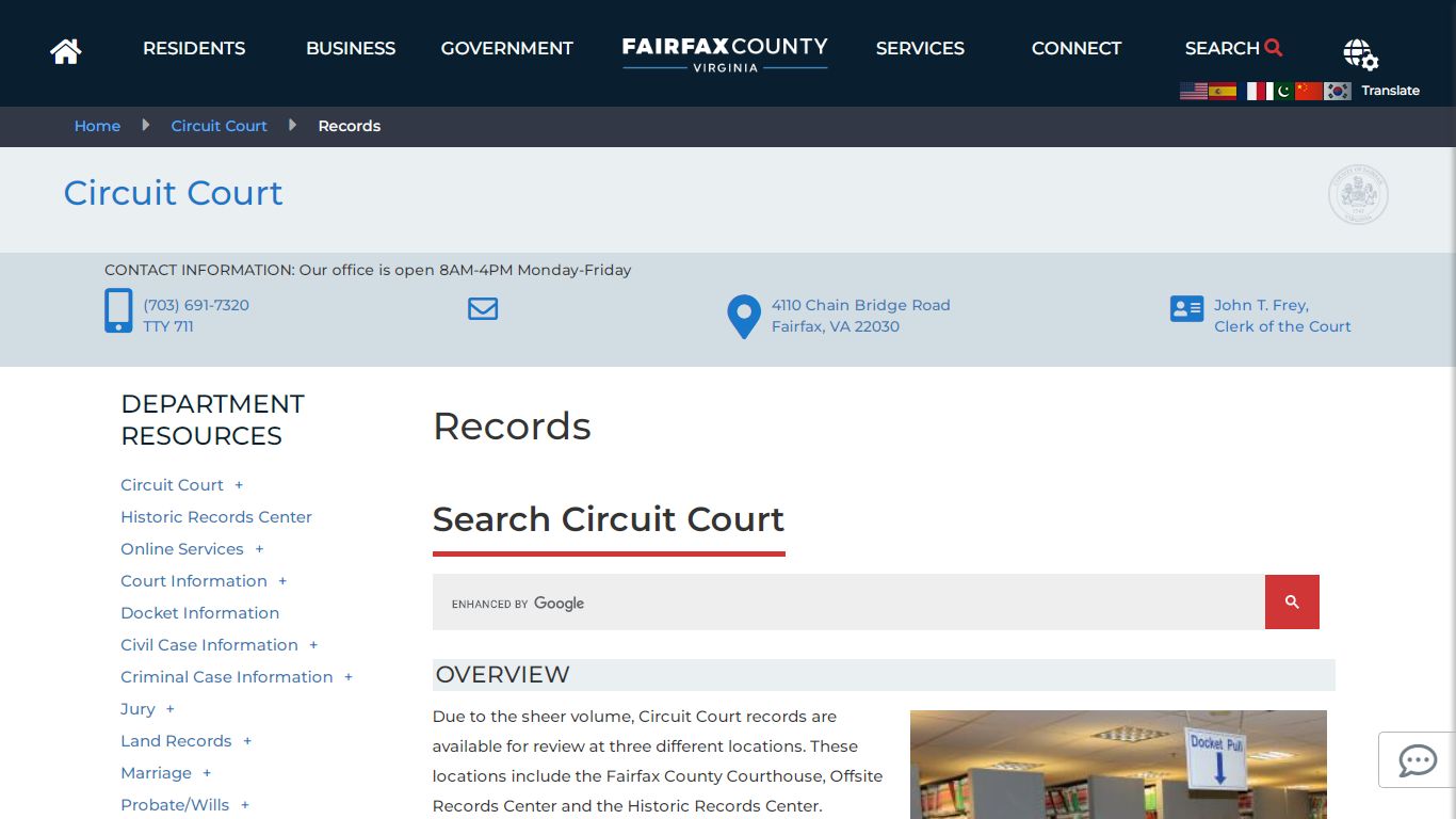 Records | Circuit Court - Fairfax County, Virginia